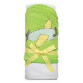 Airplane Lime Hooded Towel