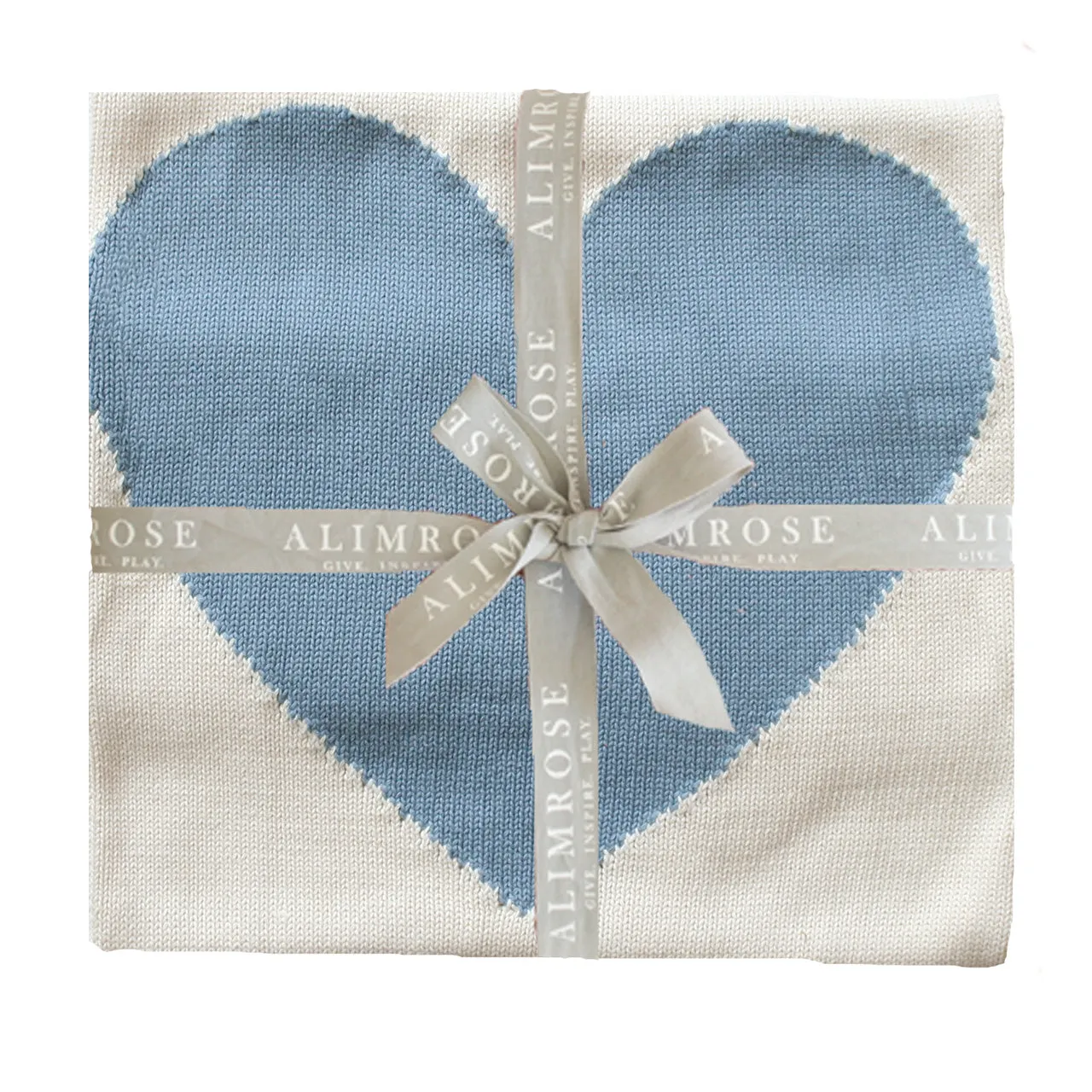 Baby Heart Blanket - Natural   Blue by Alimrose