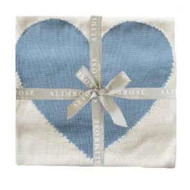 Baby Heart Blanket - Natural   Blue by Alimrose