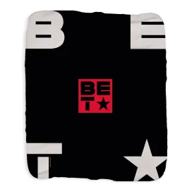 BET Logo Grey Sherpa Blanket