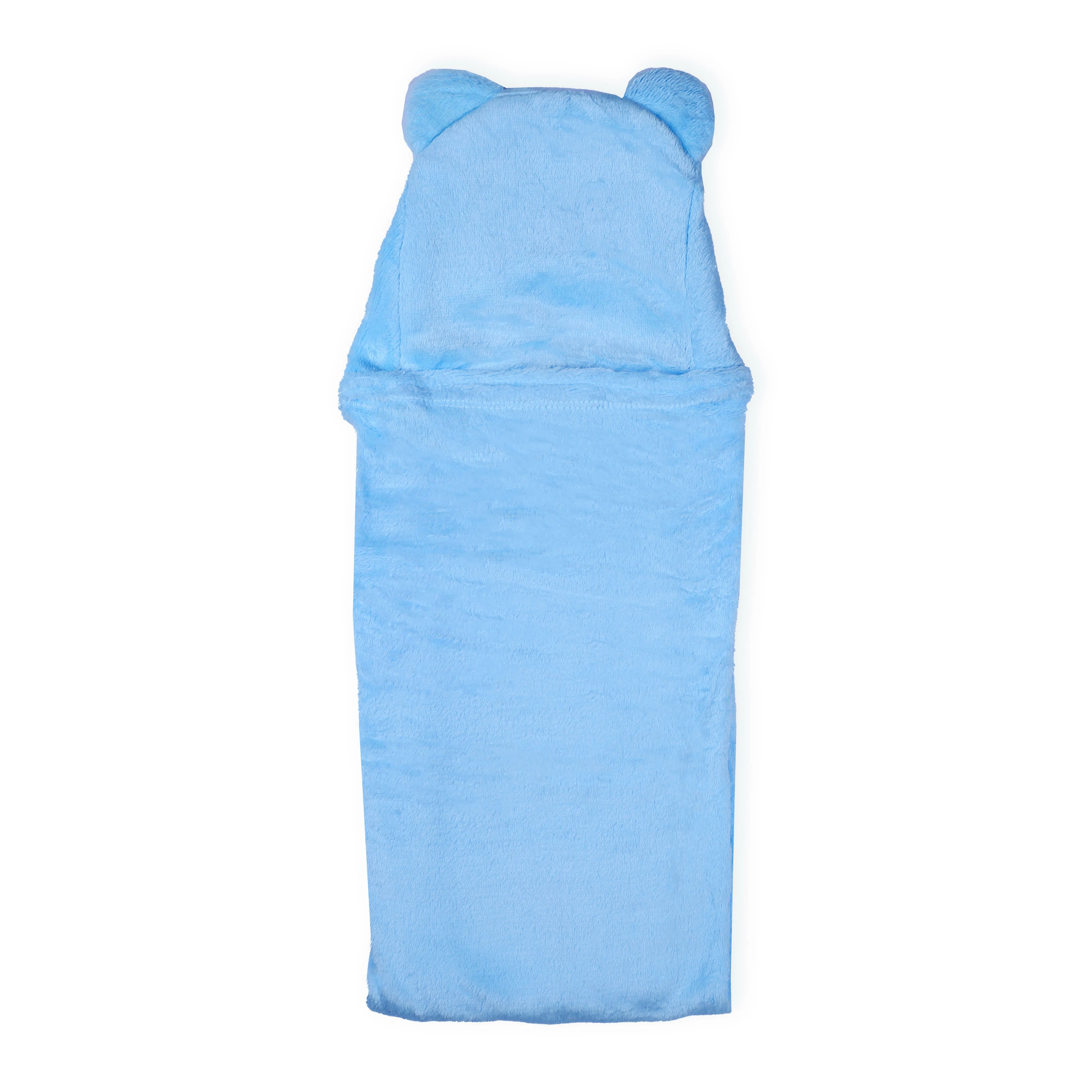 Blue Bear Hooded Fur Blanket