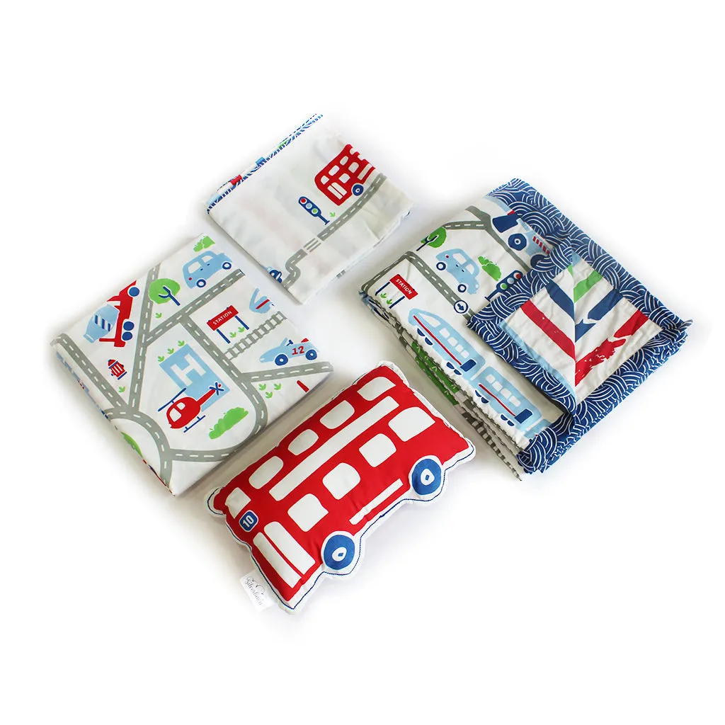 Bundle of Joy" Busy Street Double Bedsheet Set
