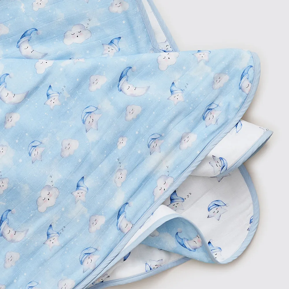 Celestial Organic Reversible Blanket- Blue, Pink
