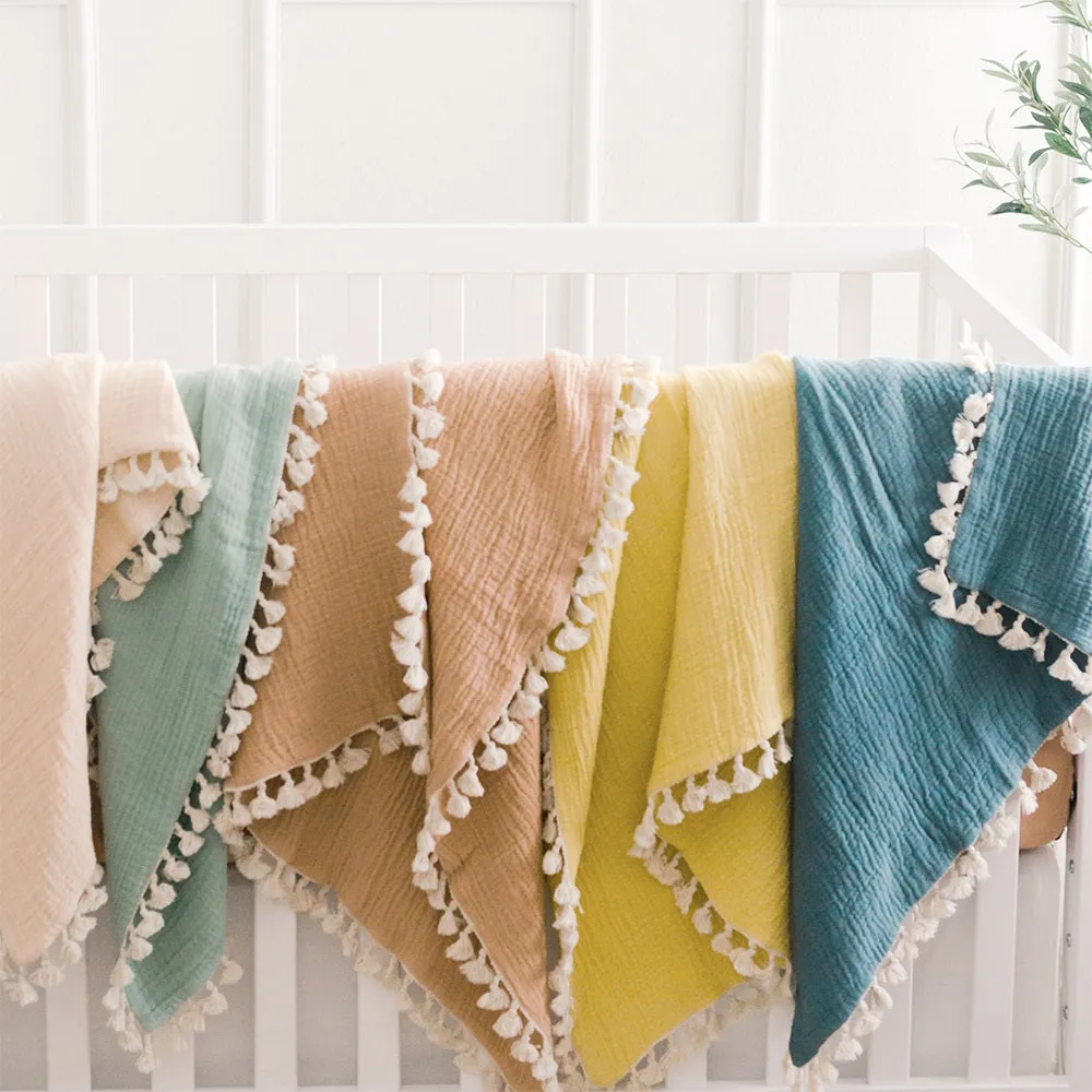 Crane Baby 6 Layer Muslin Blanket - Copper