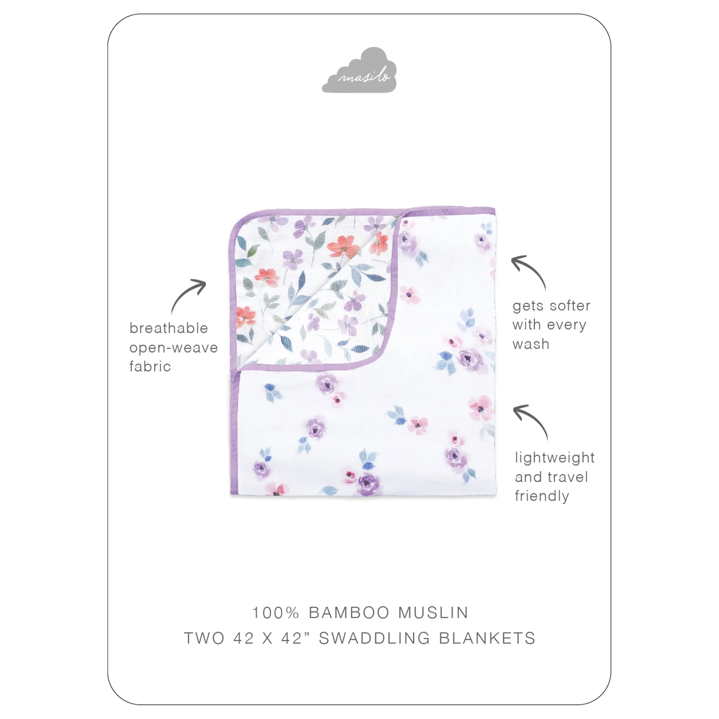 Masilo Bamboo Muslin Blanket - Bloom
