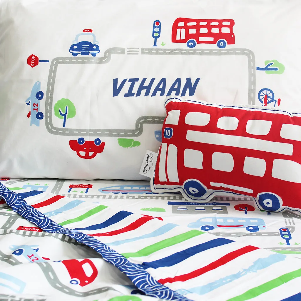 "Bundle of Joy" Busy Street Single Bedsheet Set