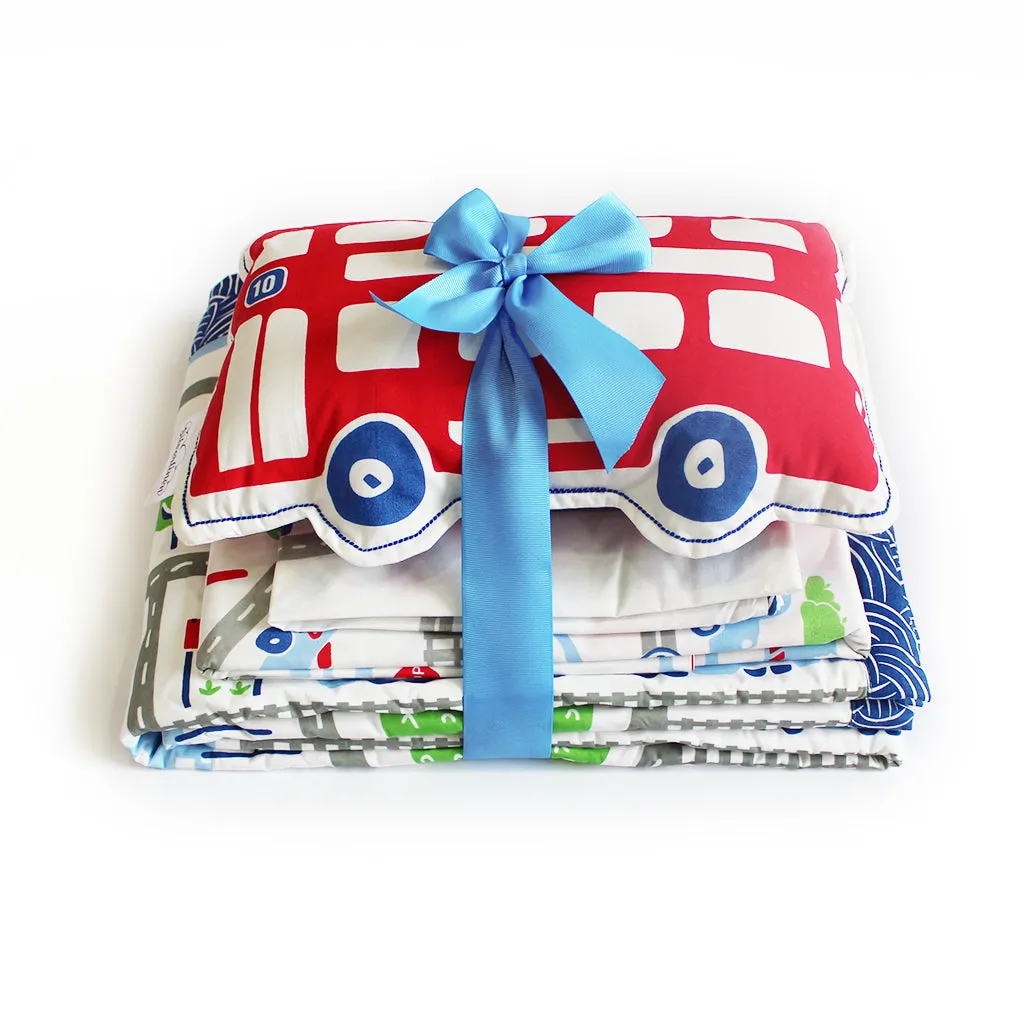 "Bundle of Joy" Busy Street Single Bedsheet Set