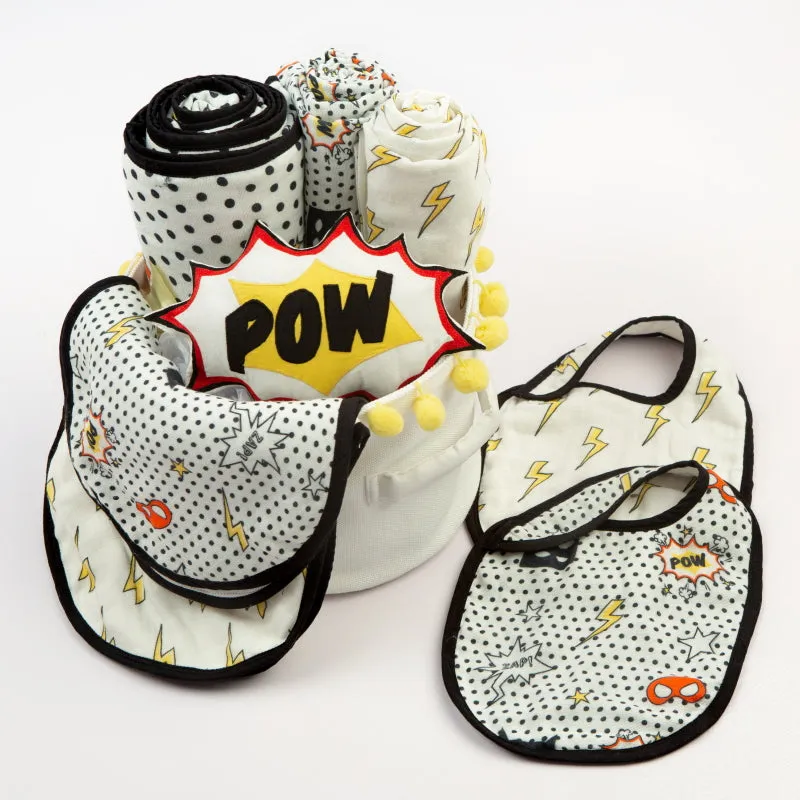 "Favorite Essentials" Organic Muslin Gift Hamper (Superhero)