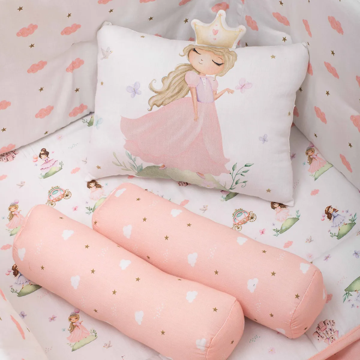 Tiny Snooze Organic Pillow & Bolsters- Princess