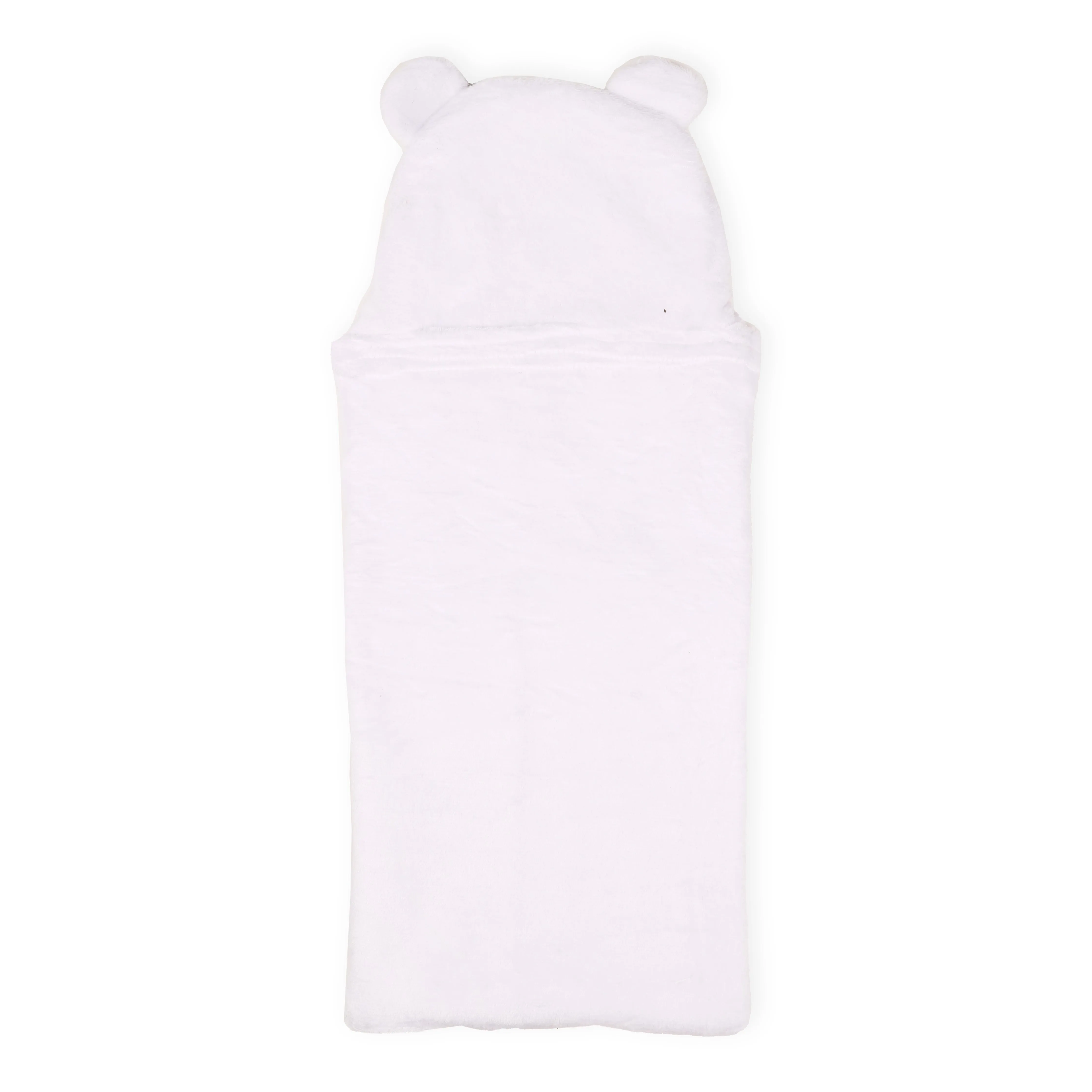White Bear Hooded Fur Blanket