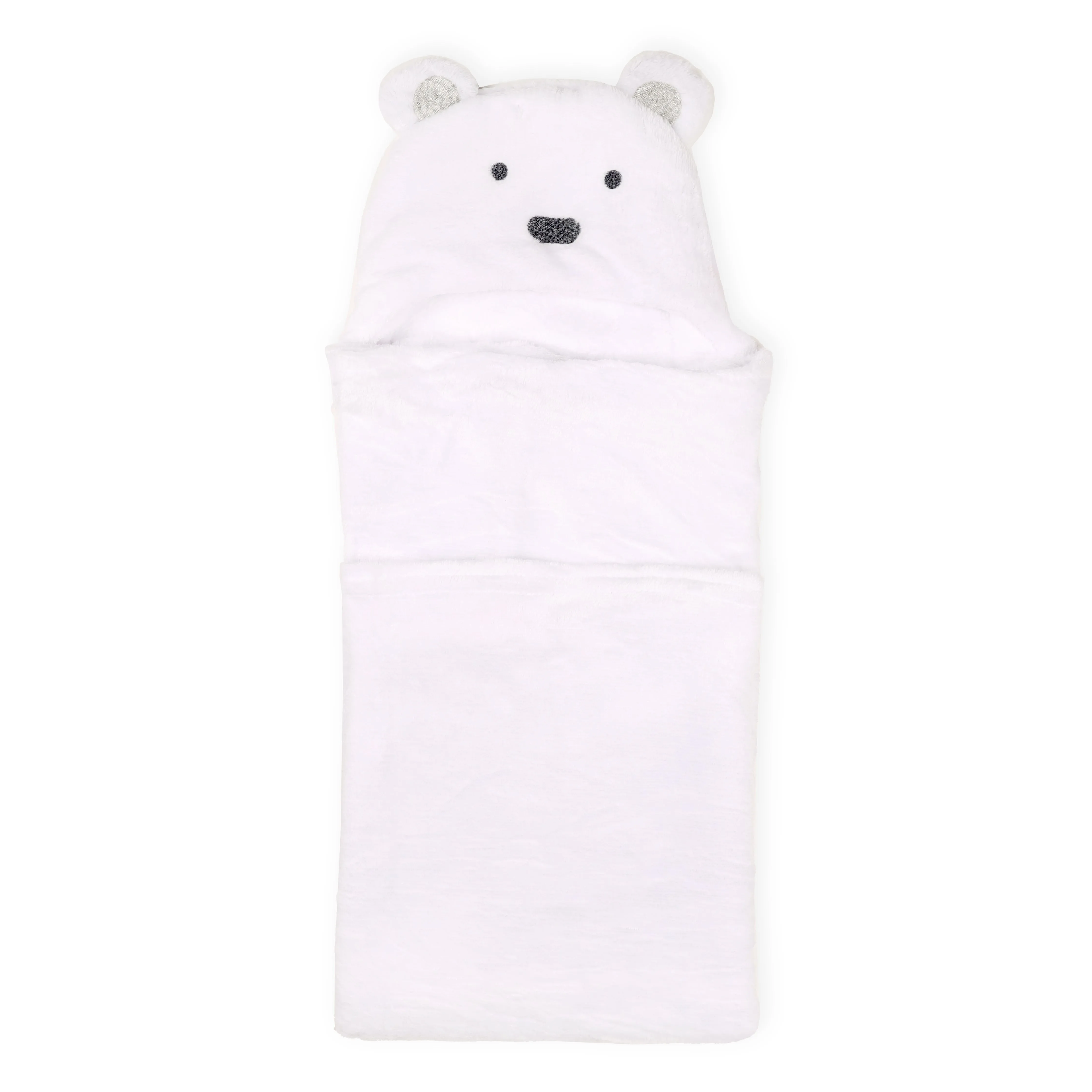 White Bear Hooded Fur Blanket